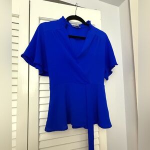 Women's Blue Wrap Top size M/L